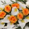 Wiązanka pogrzebowa z pomarańczowych róż